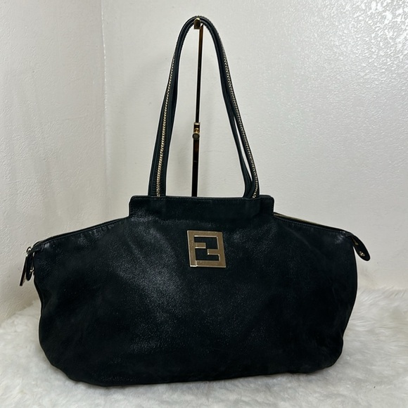 💯Authentic Fendi FF Lampo Chain Shoulder Tote Bag🍀 - Picture 1 of 17